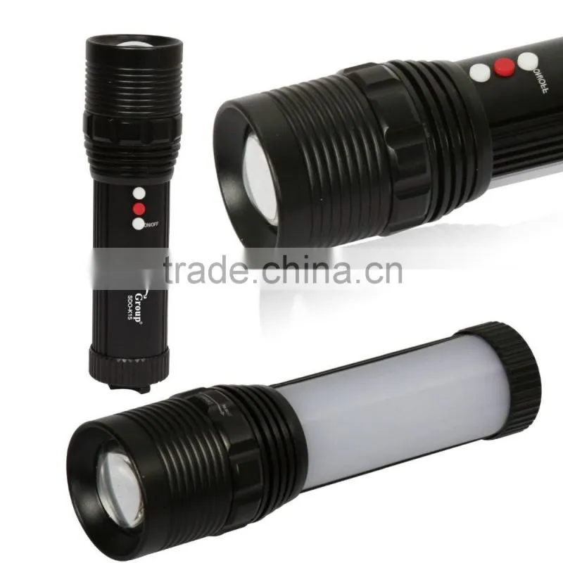 Sidiou Group Outdoor multifunction rechargeable flashlight mechanical zoom searchlight (including 1 x 3000mA 18650 Battery)