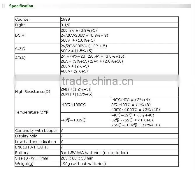 HOT SALE ! Brand ProSkit MT-3102 3 1/2 2A Mini Auto Range Digital Clamp Meter Multimeter