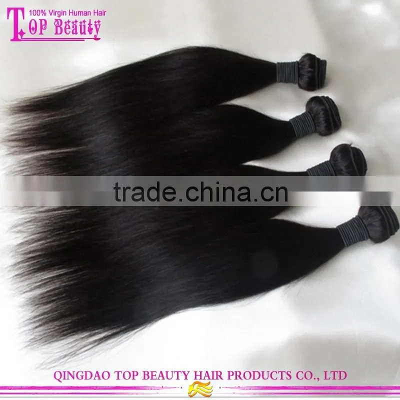 Wholesale 7a unprocessed Peruvian virgin hair sliky straight hair extension cheap real human hair extension