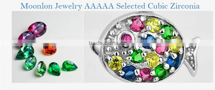 Hot Sale Popular Fish Jewelry With Colorful Gemstones Necklace Pendants