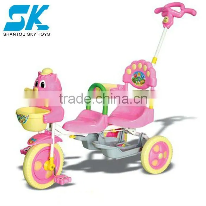 Plastic pushing baby car stroller 3 wheel children car 2012 New design Plastic Pushing Baby Tricycles with comfortable seater