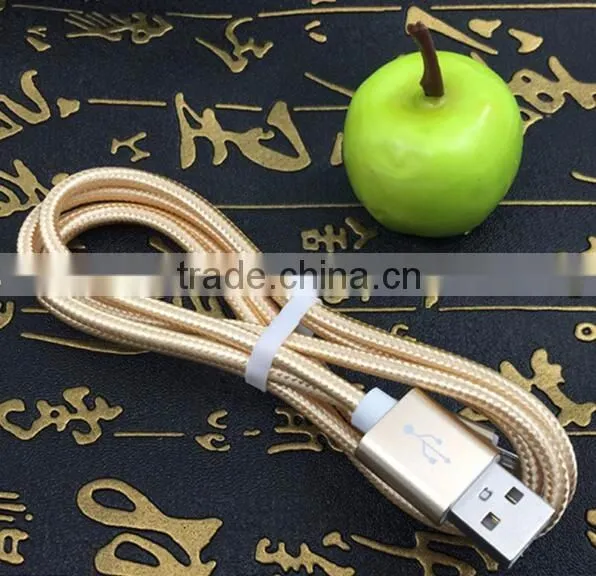 Usb braided cable 10ft Nylon Iron Shell USB Cable for V8 android data cable