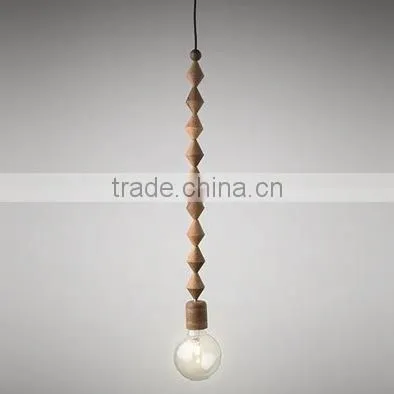 New Edison Vintage Retro Wooden Fixture Pendant Light Colorful Fabric Cable Lamp