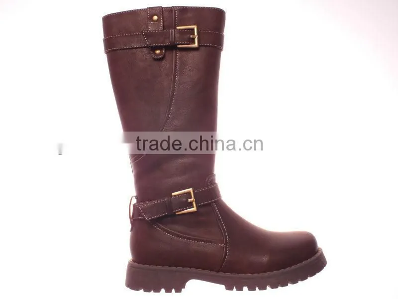 Fashion long boots for girls strap buckle decoration 2014