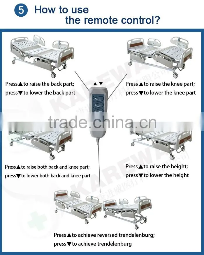 Central locking five functions disabled abs electric hospital patient beds
