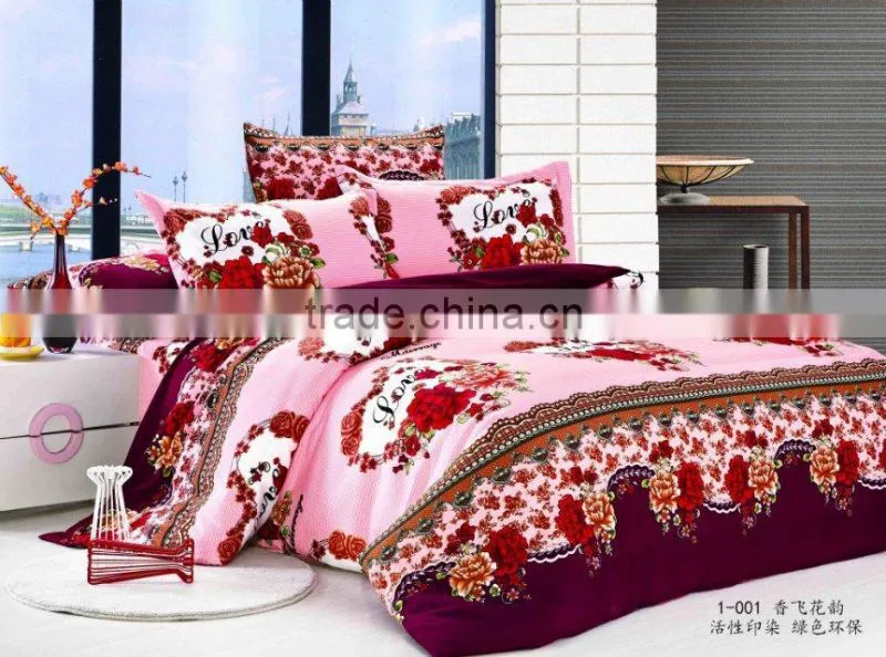 3D 100% polyester fabric printing home textile bedsheet fabric of china