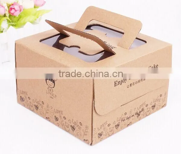 Custom Foldable Kraft cake paper box with Window