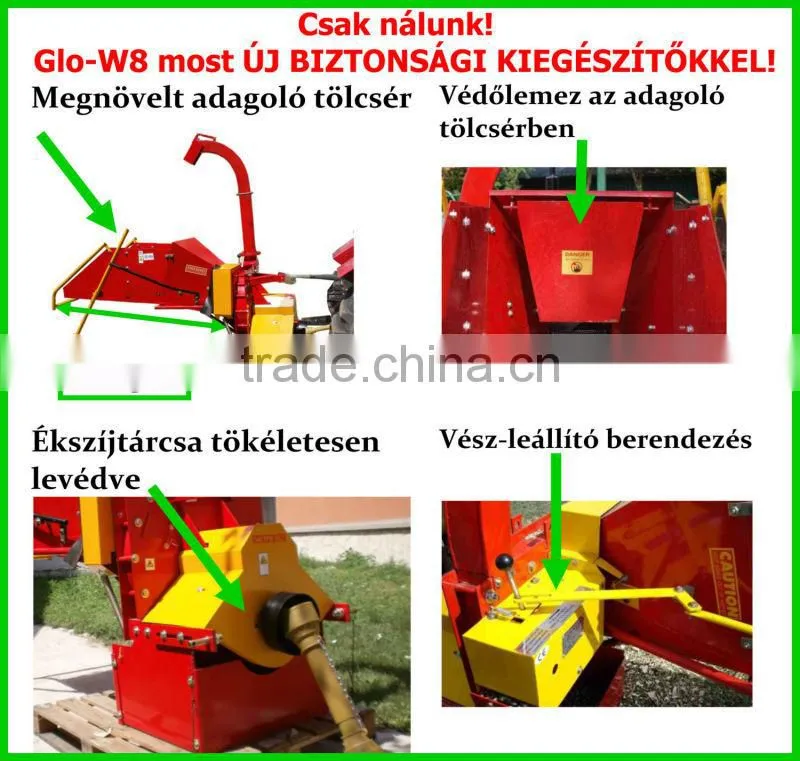 3point linkage WC-8 wood chipper mulcher, CE certifricate