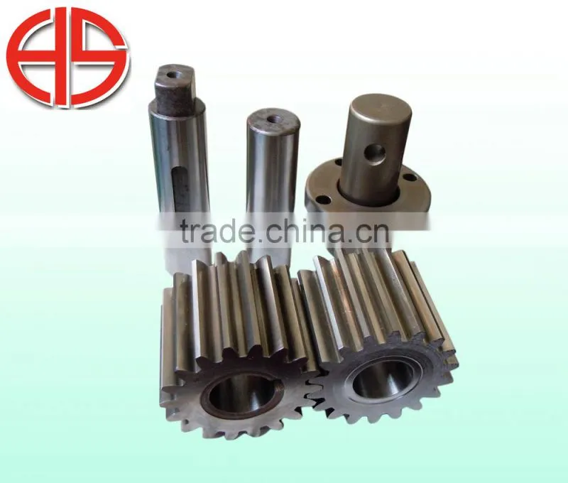 Precision gear and shaft for textile machine textile shaft