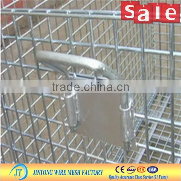 heavy duty galvanized mesh box wire cage metal bin storage container