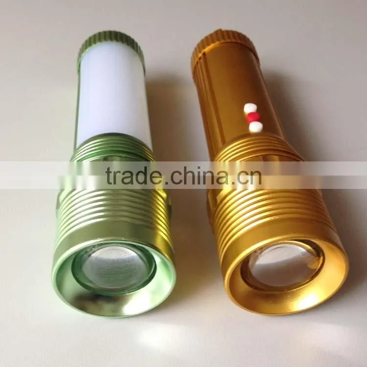 multi-function led working light rechargeable flashlight zoom tactical flashlight