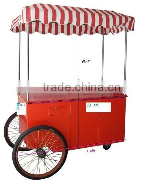 stainless steel hotel room or kitchen ice cream service cart