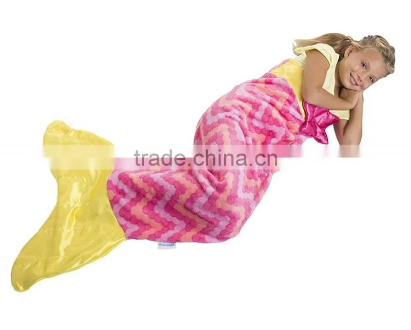 Home Pink Comfortable Kids Sleeping Bag Mermaid Tail Blanket