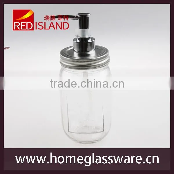 Clear Mason Jar Soap Dispenser with Pump