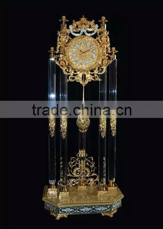 Antique Solid Gilt Bronze and Brass Clock, French Ormolu Clock, Charming Bronze Dore Floor/Grandfather Clock