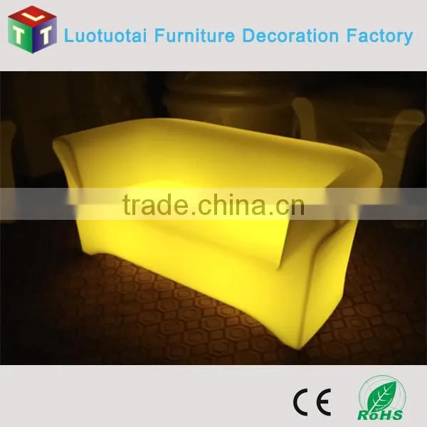 Nightclub Plastic LED Lighted Bar Sofa PE LED Sofa/plastic LED light up chair