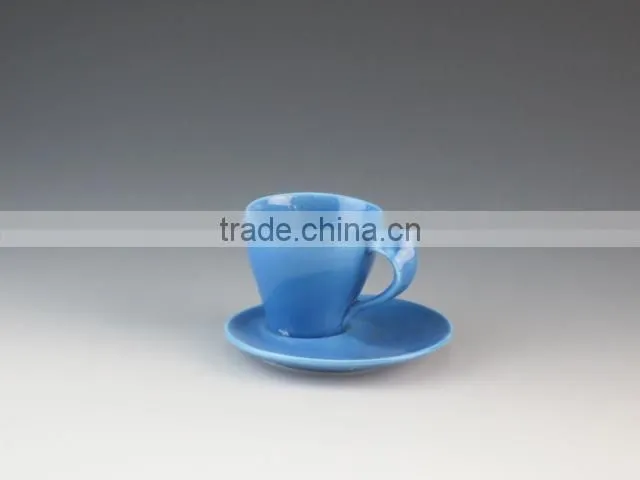 100 ml porcelain cup and saucer glazed microwave safety