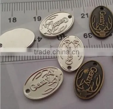oval tag for bracelet or necklace, custom oval silver pendants for jewelry