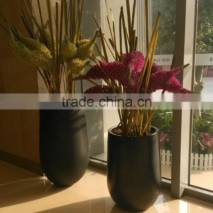 Modern black frp planter flowerpot