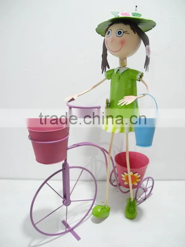 YS13586RV2 girl tricycle metal planter stand with high quality