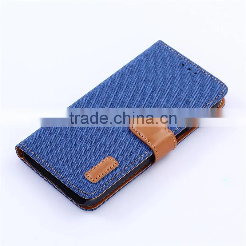 Nature oxford cloth leather card bumper/pocket cell phone case for Samsung