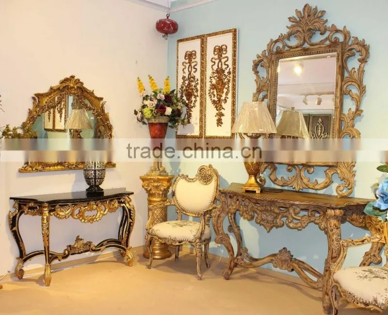 Living Room Furniture Set Italian Design Console Table With Framed Mirror