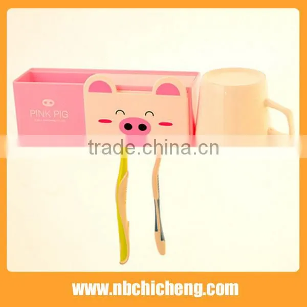 Cartoon Style Plastic Kid Toothbrush Holder With Suction Cups