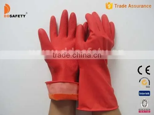 DDSAFETY Hot Sale Red Latex Household Gloves