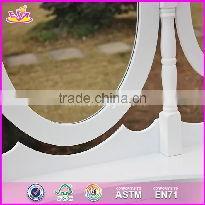 2017 New design youth white folding wooden dressing table W08H076