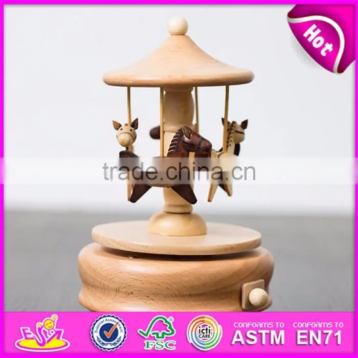 Wonderful children cartoon toys wooden music boxes for sale W07B051