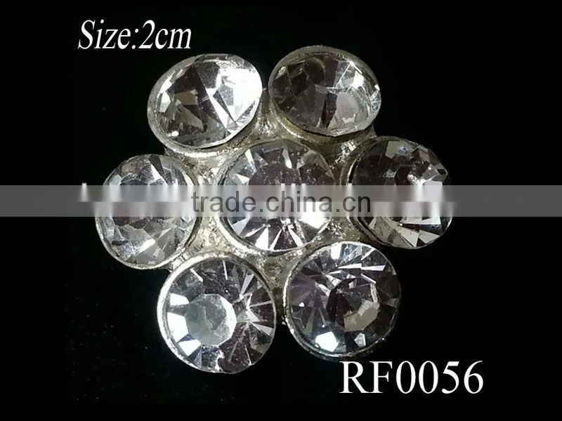 RF 0055 In stock, wholesale sparking garment flat back rhinestone button