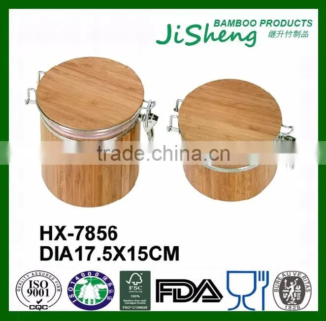 Hot Sales Storage Jar Bamboo Wood Coffee Sealed Canister for Sales