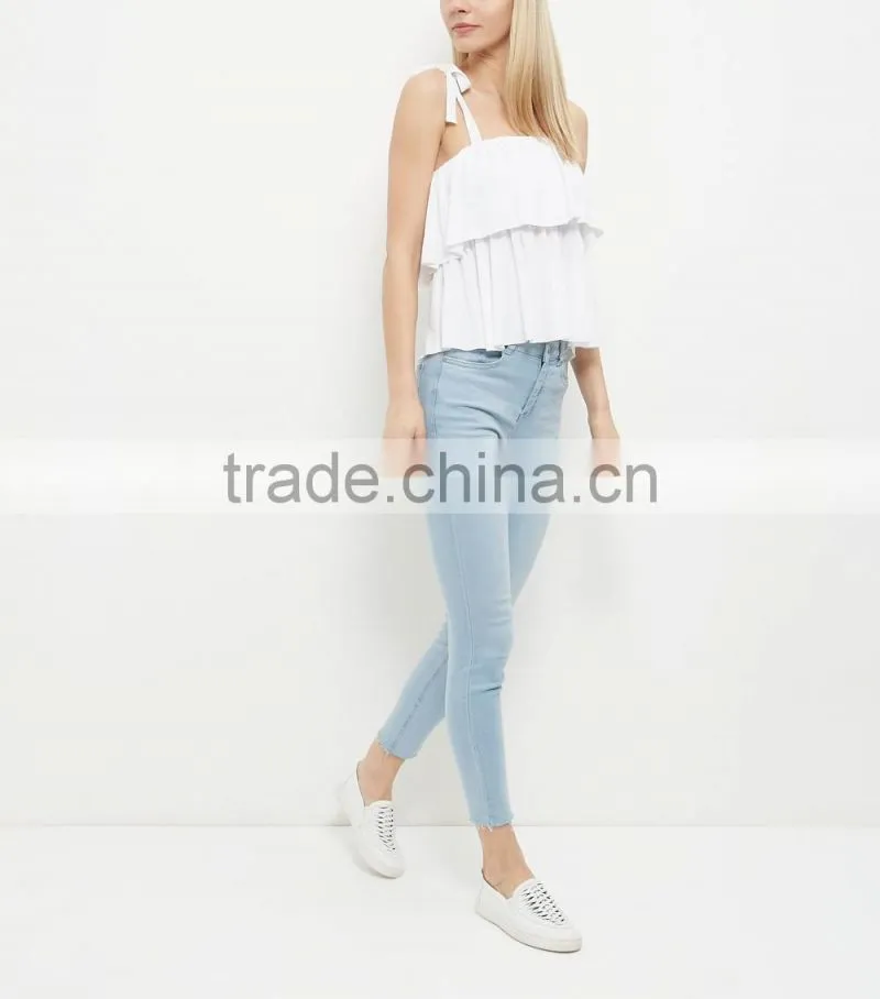 2016 Newest Sexy Layered Tie Strap Cami Sleeveless Top HST8043