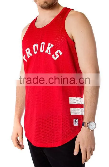 100% mesh polyester men singlet tank top