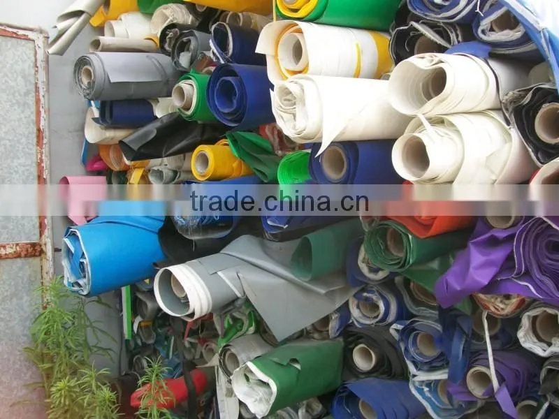 China cheap pvc coated tarpaulin stocklot mixed colour at good quality