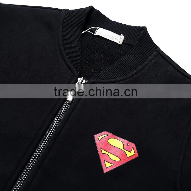Pioneer Kids Promotion Direct Selling Regular Child Black Jacket Plus Velvet Thickening Outerwear 2016 Autumn Cartoon coat