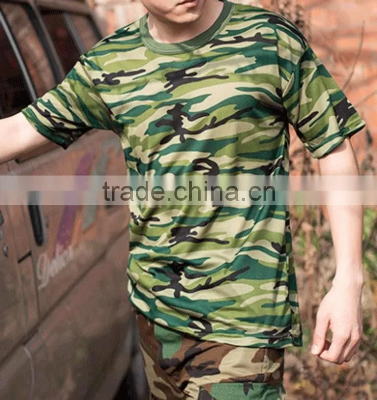 Hot Custom Desert O Neck Short Sleeve Military T Shirt Dry Fit Camo Shirt for Sale