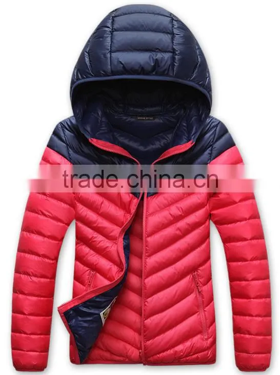 new design customize man quilted winter jacket thick warm down filled coats for men