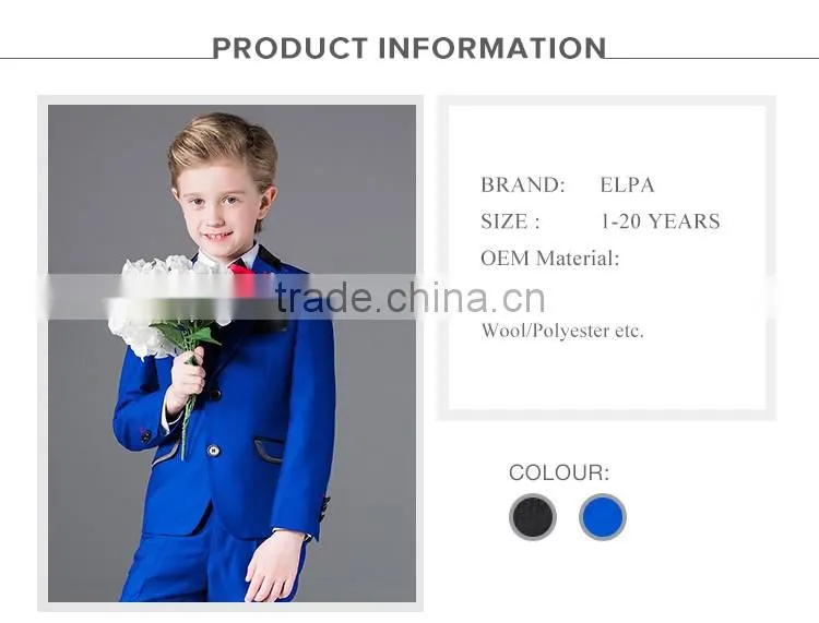 ELPA NXB0075 Designer 3 piece fancy tailor made slimming black red boys suits