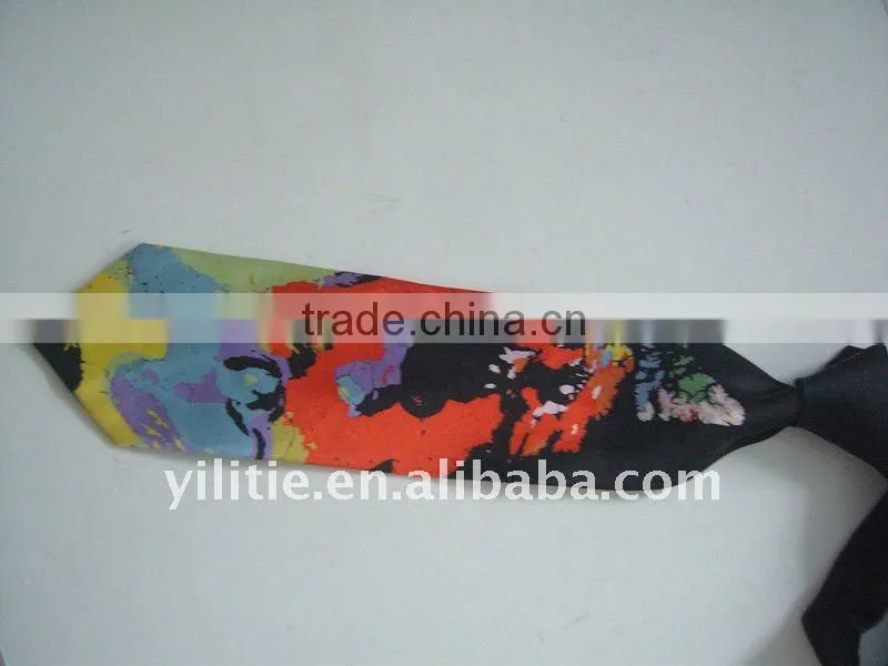 100% woven polyester printing flag hand made stripe necktie for men