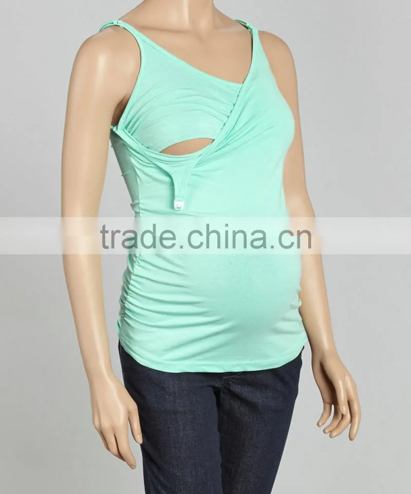 New Arrival Seafoam Maternity Tops With Bra And Tank Mateinity Tees Women Clothes WT80817-26