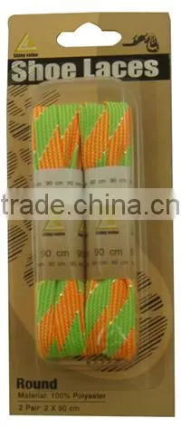 color printed polyester shoe laces for outdoors