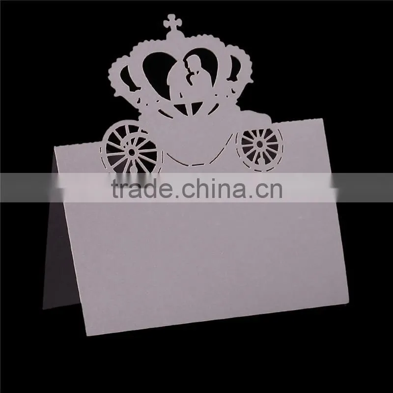 Paper Wedding Party Name Place Card Crown Mauve