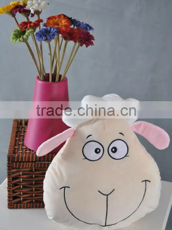 100% polyester sheep face baby cushion