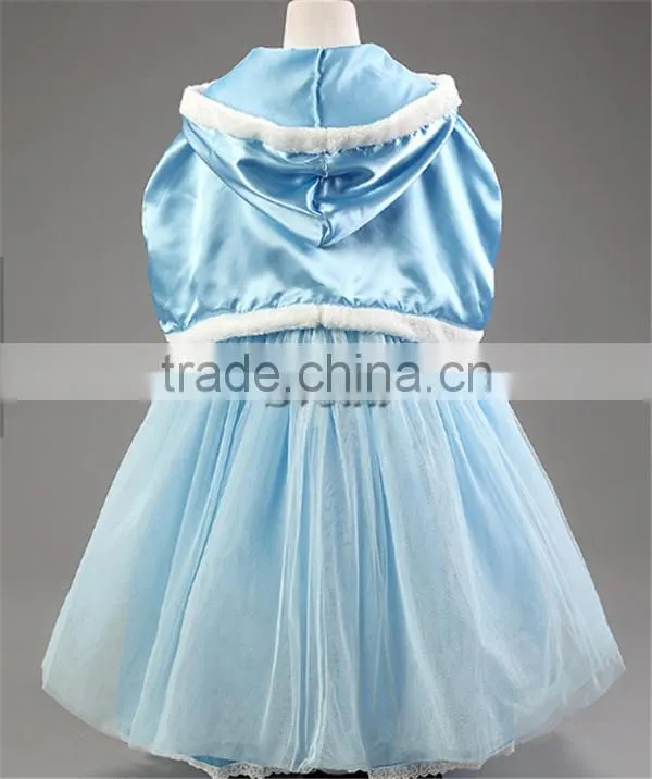 Hot selling girls's dress Christmas dress with shawl Kids girl dress wholesale with hoodies
