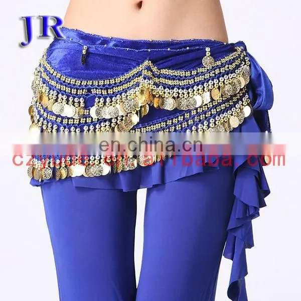 Crochet gold coins belly dance hip scarf belt for women Y-2028#