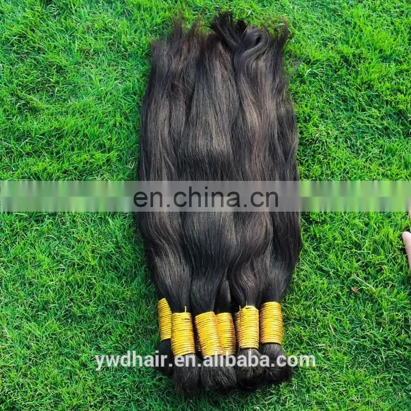 30-100cm Grade 8A Russian Cheap Virgin Hair Bulk Straight Human Hair Bulk Ponytail Virgin Hair Natural Brown Color