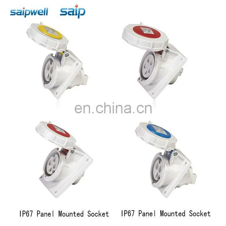 Saip Group CEE/ IEC International Standard industrial plugs and sockets 4 poles / 63A / 400VAC outside installation type