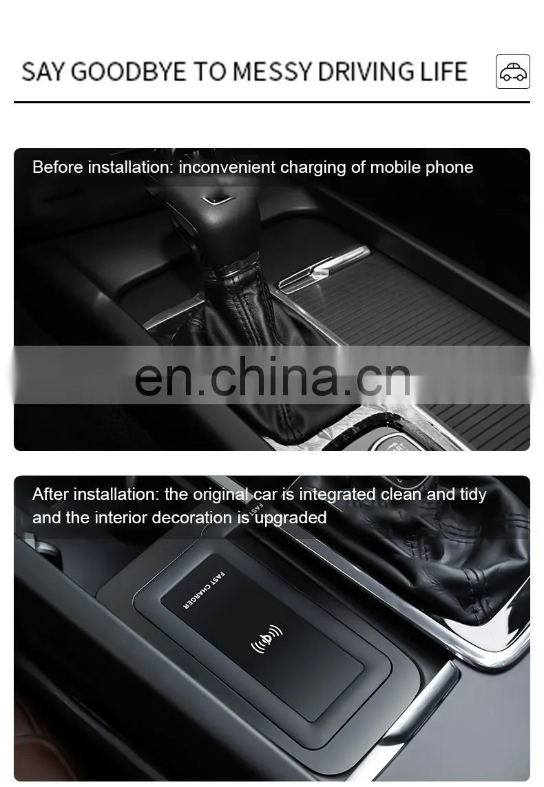 Wireless charger car mount for auto qi wireless car charger smart sensor car wireless charger for Volvo NEW 60/90 series
