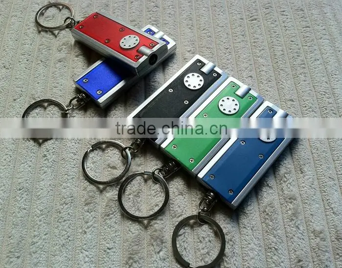 Custom printing logo keychain led squeeze light key fob lighting